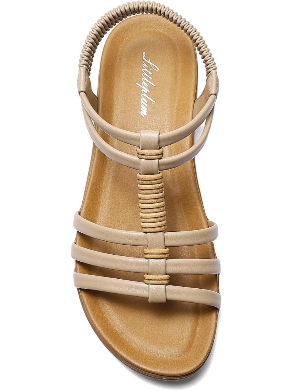 Women's Urban Apricot Comfy Elastic Handmade Braided Gladiator Flat Sandal Shoes